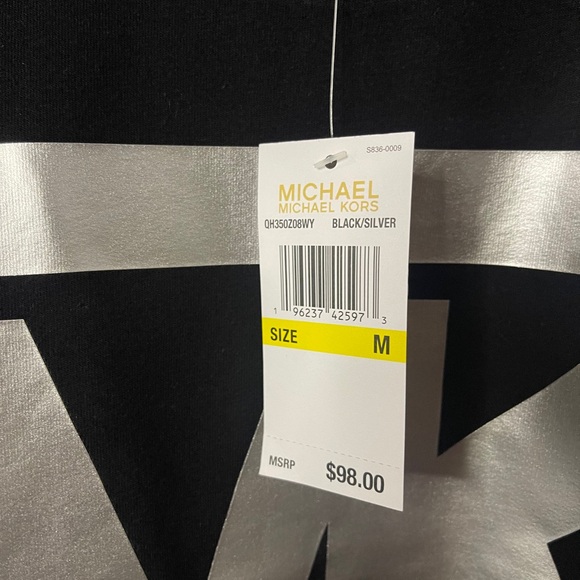 COPY - M Black And Silver Michael Kors Crop Sweater MSRP$98 - Picture 3 of 3